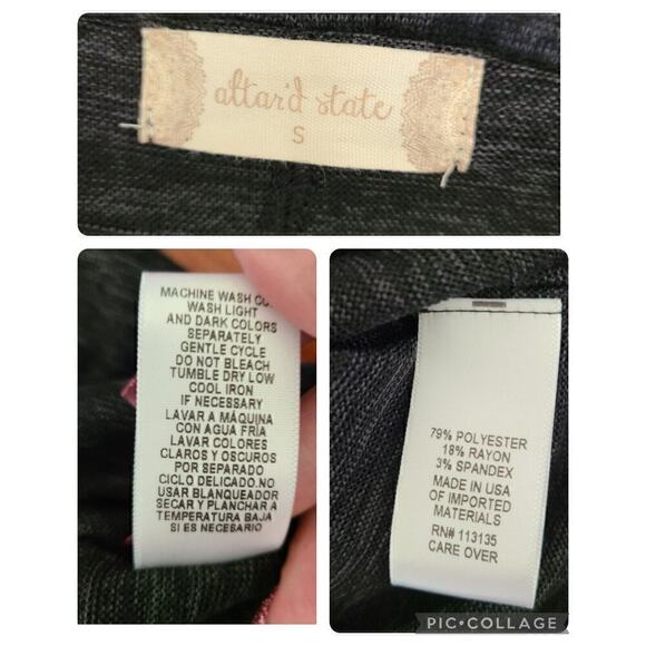 Altard State Cowl Neck Oversized Top Small Boxy Black Boho Raw Seams NEW - Picture 9 of 9